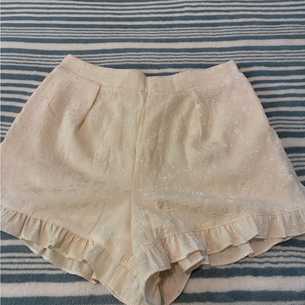 Francesca's Collections Cream High Waist Shorts